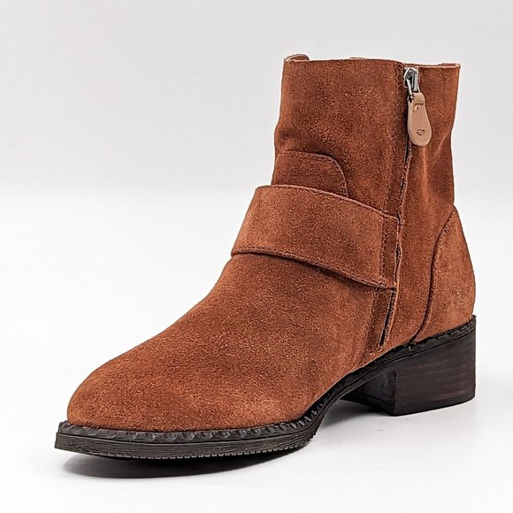 Gentle Soul Women Benton Slit Brown Suede Buckle Ankle Boots size 7.5 - Picture 4 of 11